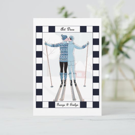 Art Deco Dankeskarte (Stehend Vorderseite)