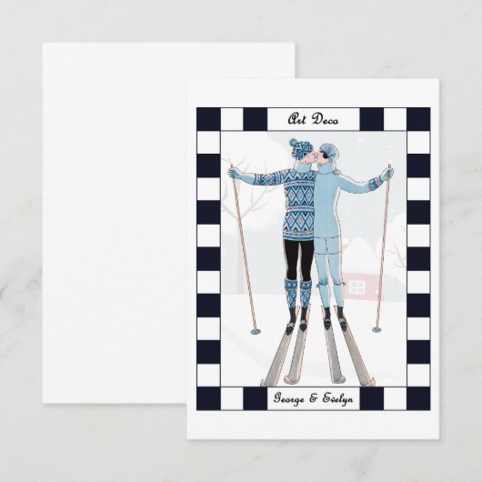 Art Deco Dankeskarte (Vorne/Hinten)