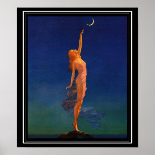Art Déco - Das Mond Button Up Girl Poster