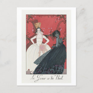 Art Deco "Day and Night" Modefläche von Barbier Postkarte