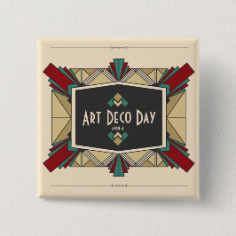 Art Deco Day Design Button