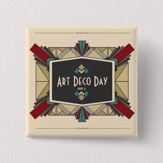 Art Deco Day Design Button (Vorderseite)