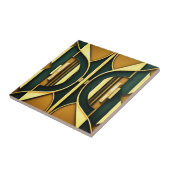 Art Deco Deep Emerald und Gold Tile Fliese (Seite)