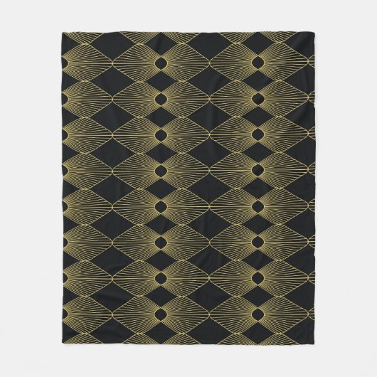 Art Deco Dekoration Nahtloses Muster Fleecedecke (Vorderseite)