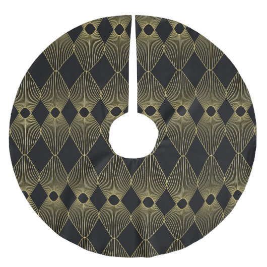 Art Deco Dekoration Nahtloses Muster Polyester Weihnachtsbaumdecke (Vorderseite)
