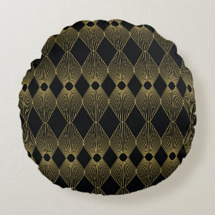 Art Deco Dekoration Nahtloses Muster Rundes Kissen