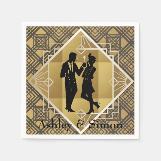 Art Déco der 1920er Jahre. Flapper. Serviette (Vorderseite)