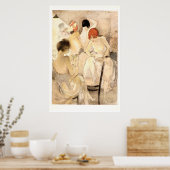 Art Déco der 1920er Jahre ~ Mädchen im Dressing Ro Poster (Küche)