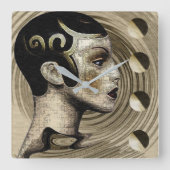 Art Deco der 1920er Jahre Quadratische Wanduhr (Vorderseite)