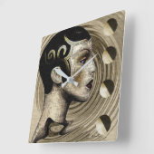 Art Deco der 1920er Jahre Quadratische Wanduhr (Winkel)