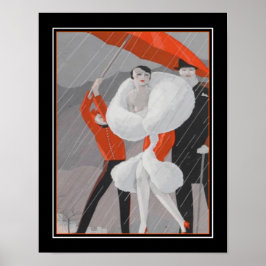 Art-Déco der 1920er Jahre "Rainy Day" Poster