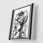 Art-Déco der 1920er Jahre "Tänzer" Quadratische Wanduhr (Winkel)