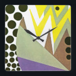 Art Deco Design #10 at Emporio Moffa Quadratische Wanduhr<br><div class="desc">Vintage Art Deco design.</div>