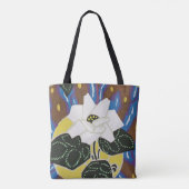 Art Deco Design #10 White Rose Tasche (Rückseite)