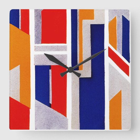 Art Deco Design #12 at Emporio Moffa Quadratische Wanduhr (Vorderseite)