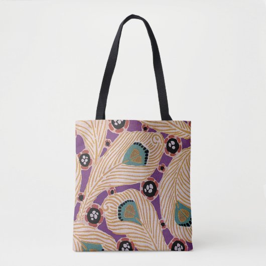 Art Deco Design #1Pfauenfedern Tasche (Vorderseite)