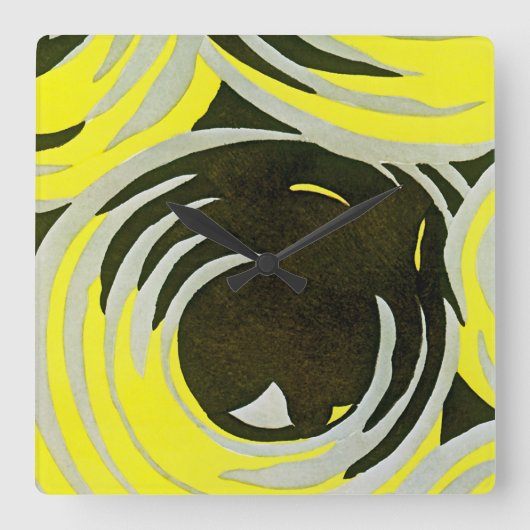 Art Deco Design #3 von Emporio Moffa Quadratische Wanduhr (Vorderseite)