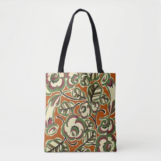Art Deco Design #5 Blumenmuster Tasche (Vorderseite)