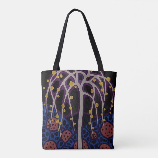 Art Deco Design #6 Exotic Tree Tasche (Rückseite)
