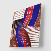 Art Deco Design #6 in Emporio Moffa Quadratische Wanduhr (Winkel)