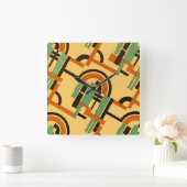 Art Deco Design #7 in Emporio Moffa Quadratische Wanduhr (Zuhause)