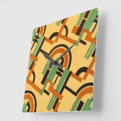 Art Deco Design #7 in Emporio Moffa Quadratische Wanduhr (Winkel)