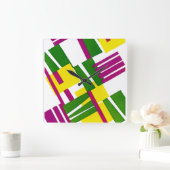 Art Deco Design #8 at Emporio Moffa Quadratische Wanduhr (Zuhause)