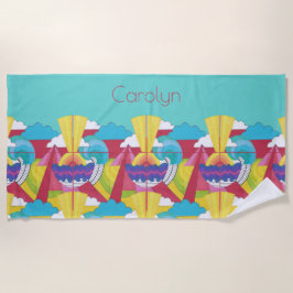 Art Deco Design, abstrakt, Ihr Name Strandtuch