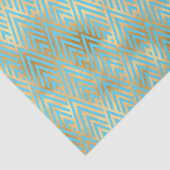 Art Deco Design, Aquamarin & Gold Diamond Muster Seidenpapier (Ausschnitt)