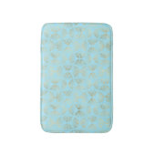 Art-Deco-Design, Aquamarin-Gold-Muster Badematte (Vorderseite Vertikal)