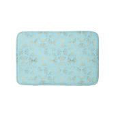 Art-Deco-Design, Aquamarin-Gold-Muster Badematte (Vorderseite)