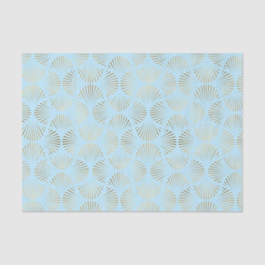 Art-Deco-Design, Aquamarin-Gold-Muster Seidenpapier (Vorderseite)