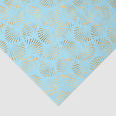 Art-Deco-Design, Aquamarin-Gold-Muster Seidenpapier (Ausschnitt)