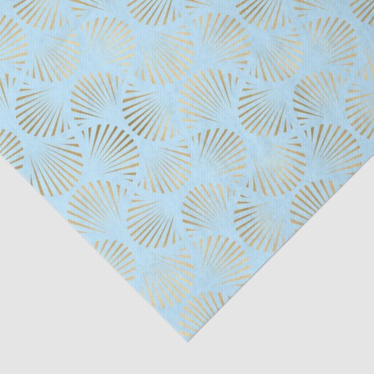 Art-Deco-Design, Aquamarin-Gold-Muster Seidenpapier (Ausschnitt)