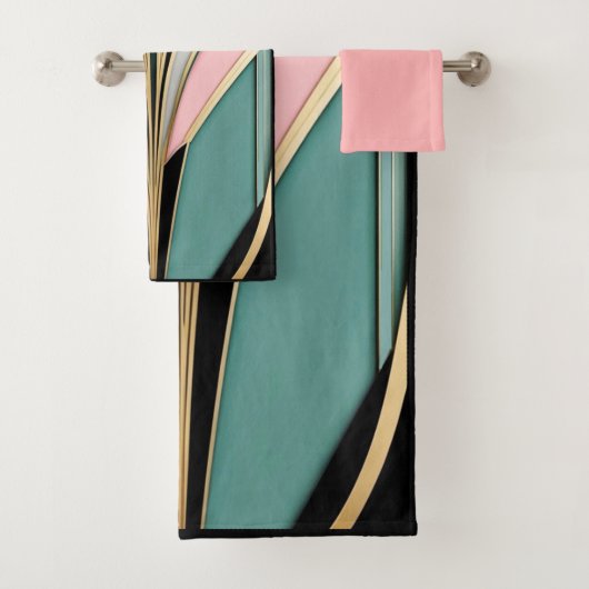 Art Deco Design Badetuch Set. Badhandtuch Set (Insitu)