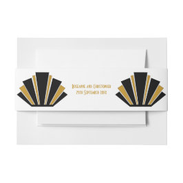 Art Deco Design Black and Gold Wedding Einladungsbanderole