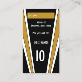 Art Deco Design Black and Gold Wedding Platzkarte