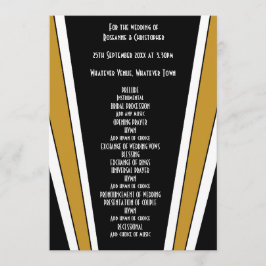 Art Deco Design Black and Gold Wedding Programm