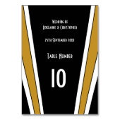 Art Deco Design Black and Gold Wedding Tischnummer (Rückseite)