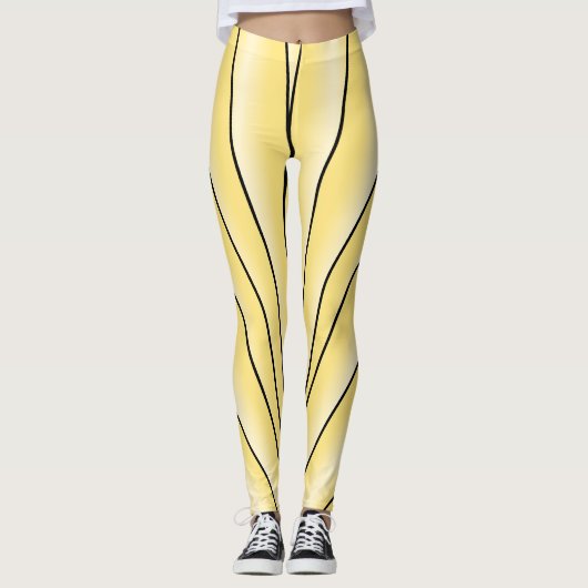Art Deco Design Gelb Leggings (Vorderseite)