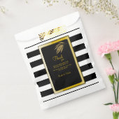 Art Deco Design Gold Rose Blätter Schwarze Streife Geschenktütchen (Versiegelt)