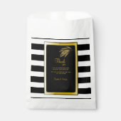 Art Deco Design Gold Rose Blätter Schwarze Streife Geschenktütchen (Vorderseite)