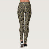 Art Deco Design Gold und Schwarz Leggings (Rückseite)