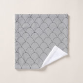 Art Deco Design Grau Badhandtuch Set (Waschlappen)