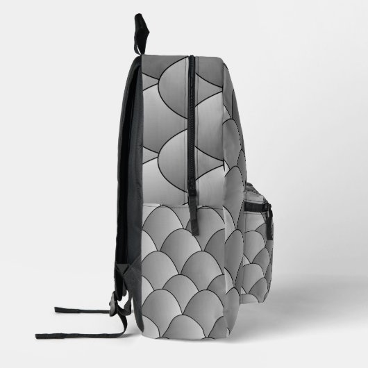 Art Deco Design Grau Bedruckter Rucksack (Links)