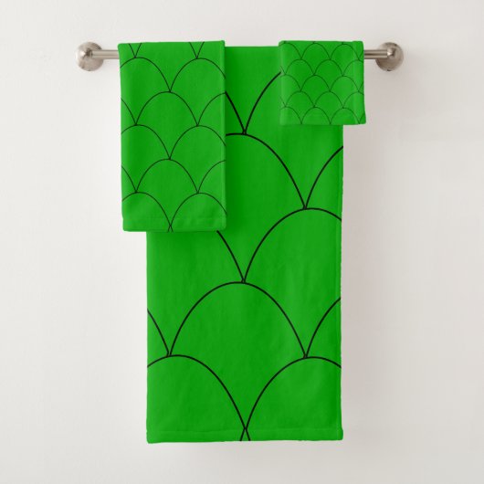Art Deco Design Grün Badhandtuch Set (Insitu)