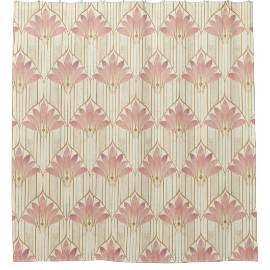 Art Deco Design in dusty Pink, Elfenbeinküste und Duschvorhang (Vorderseite)