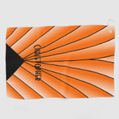 Art Deco Design in Orange, personalisiert Golfhandtuch (Horizontal)