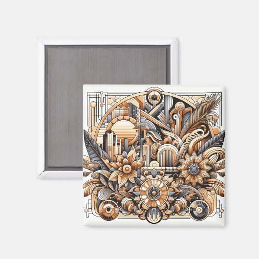 Art Deco Design Magnet (Vorderseite/Rückseite)