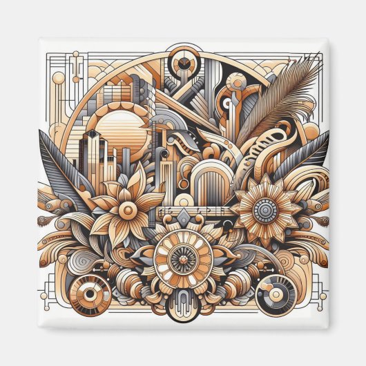 Art Deco Design Magnet (Vorne)